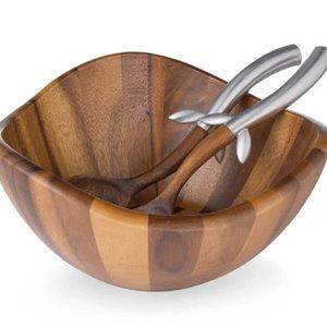 "Vine" Series:  Acacia Wood Salad Bowl and Serving Spoons